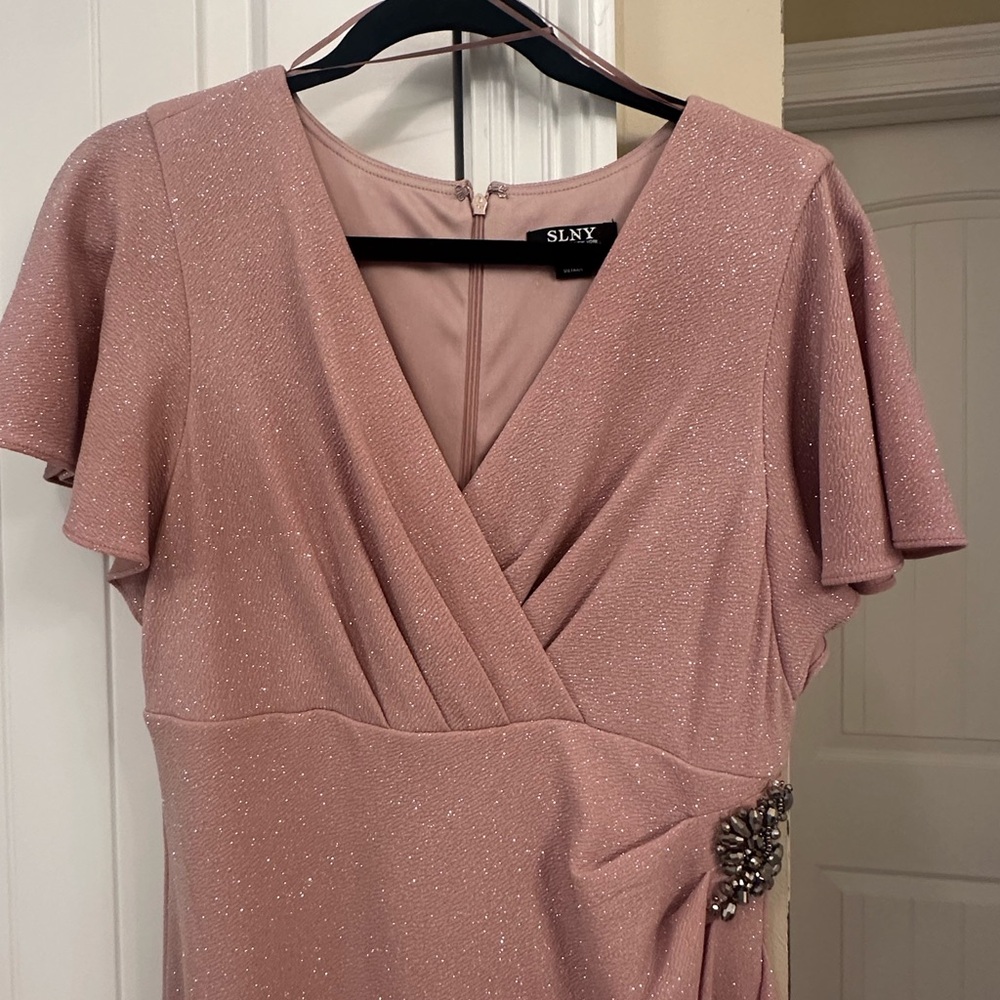 Elegant Pink Wrap Dress - Picture 2 of 3